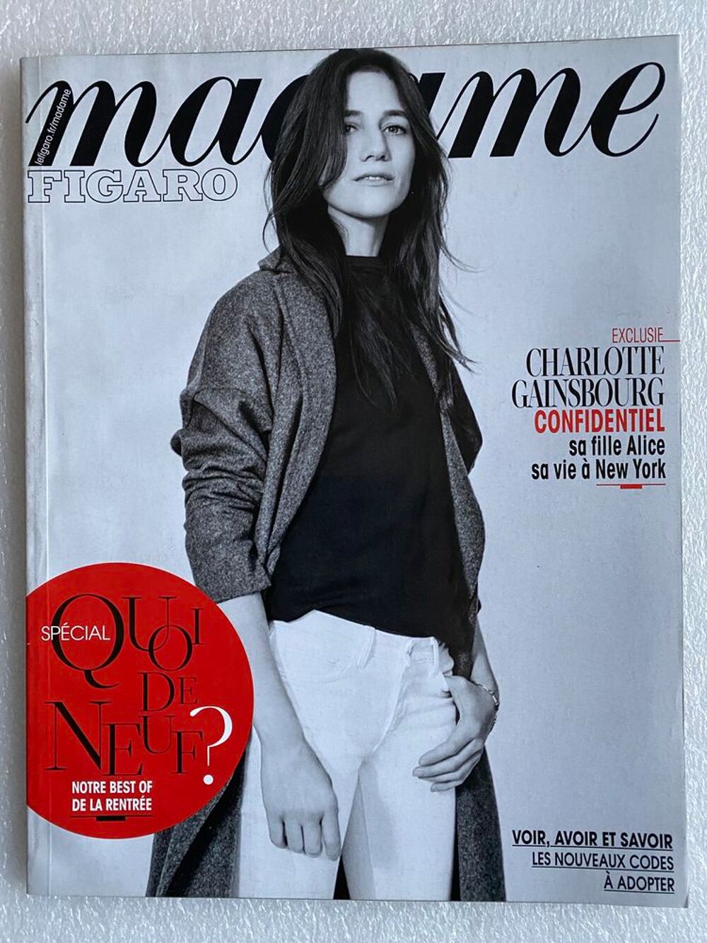 MADAME FIGARO Charlotte Gainsbourg n&deg;22093 21/08/2015 Livres et BD