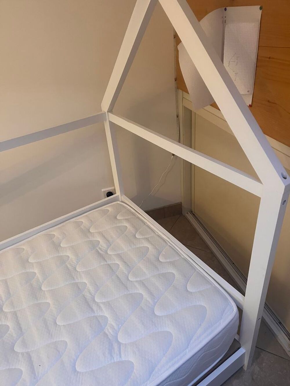 superbe lit cabane 1 place blanc Mobilier enfants