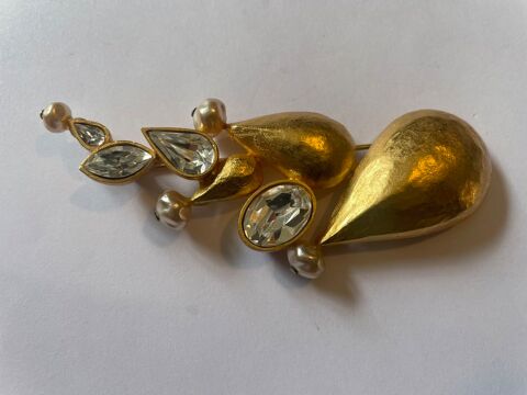 Broche épi doré GM strass crystal ANTIGONA Vigneux-sur-Seine (91)