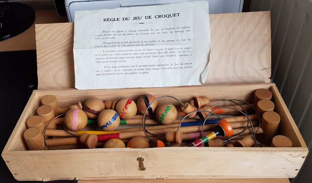 Ancien jeu de croquet de table de collection Jeux / jouets