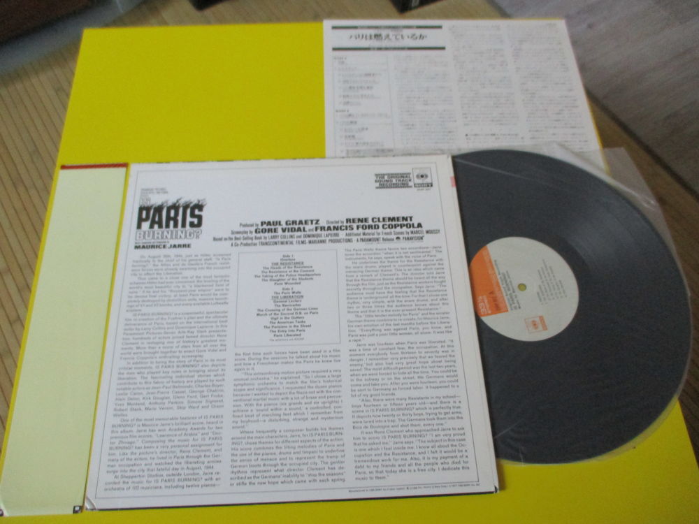 PARIS BRULE T IL 33 TOURS MAURICE JARRE BOF GUERRE JAPON LP CD et vinyles