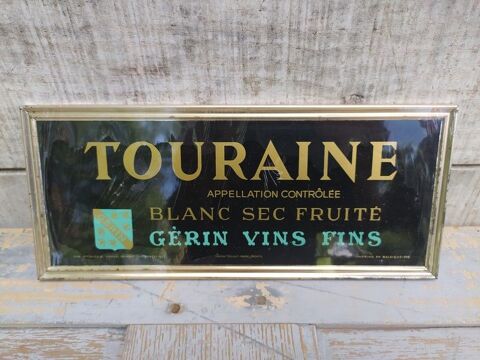 Ancien Plaque Carton Publicitaire Vins Blanc Touraine Grin  39 Loches (37)