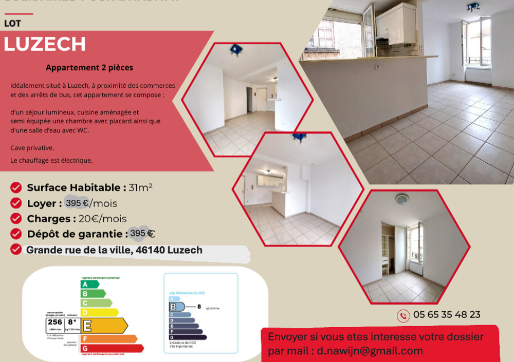 Location Appartement Appartement 31 m2 à LUZECH, 15 min. de CAHORS Luzech