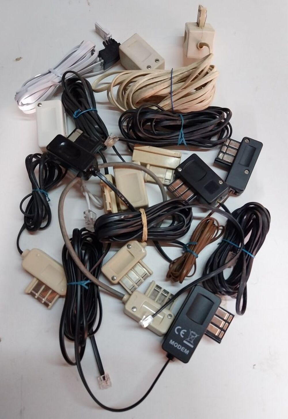 lot mat&eacute;riel t&eacute;l&eacute;phonie fiches c&acirc;bles RJ11 Bricolage