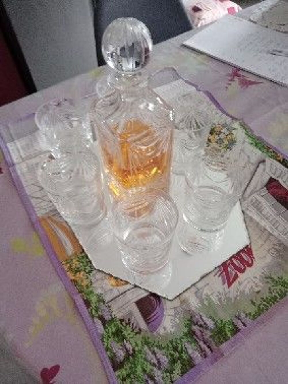 SERVICE A WISKY.. CRISTAL DE PLOMB 
ARTISANAL Décoration