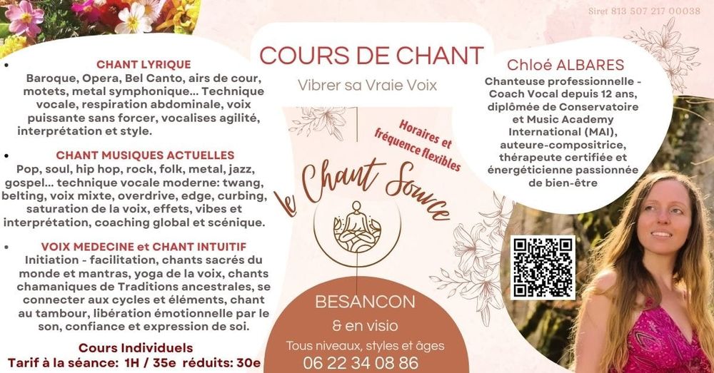   Cours de chant individuels - tous niveaux et styles 
