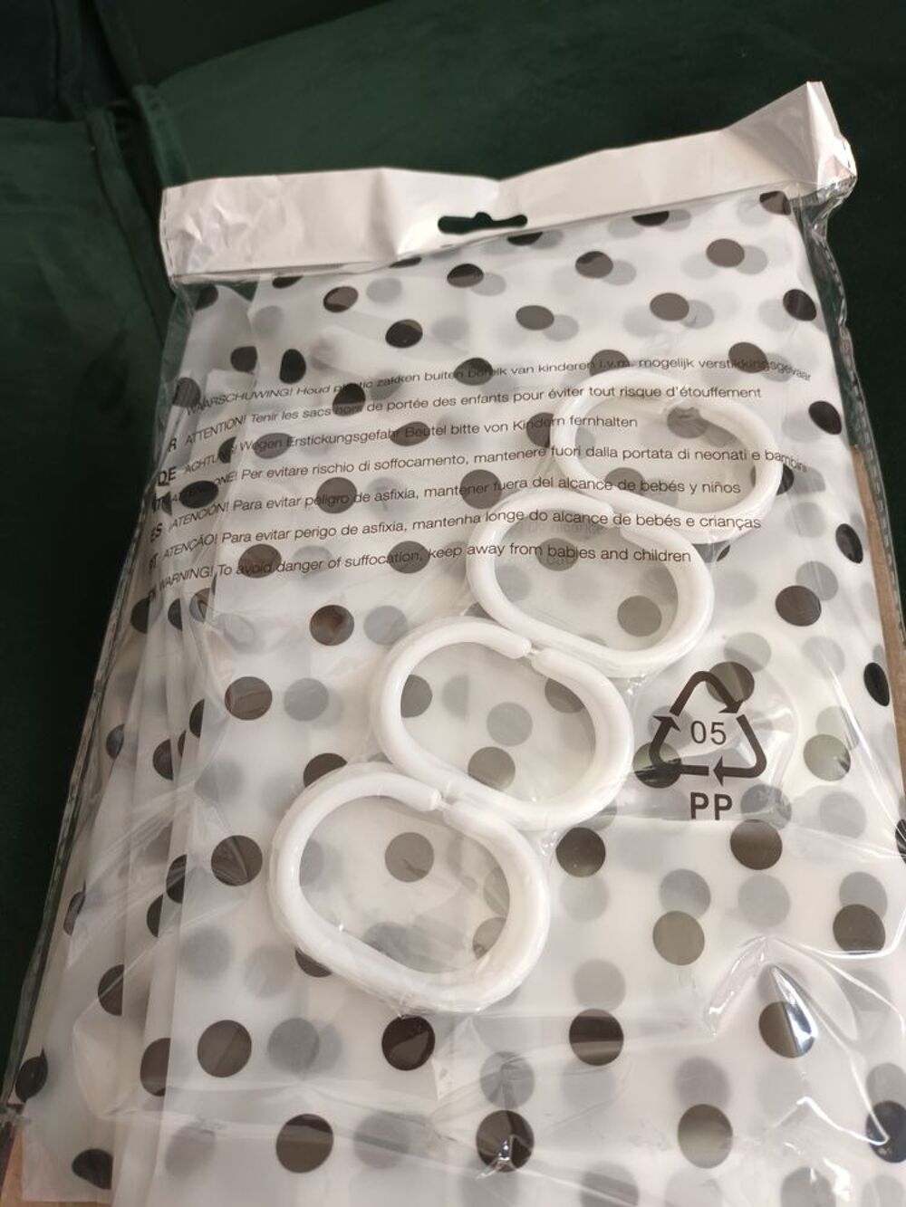 Rideau de douche NEUF 180x180 et ses 12 anneaux Décoration