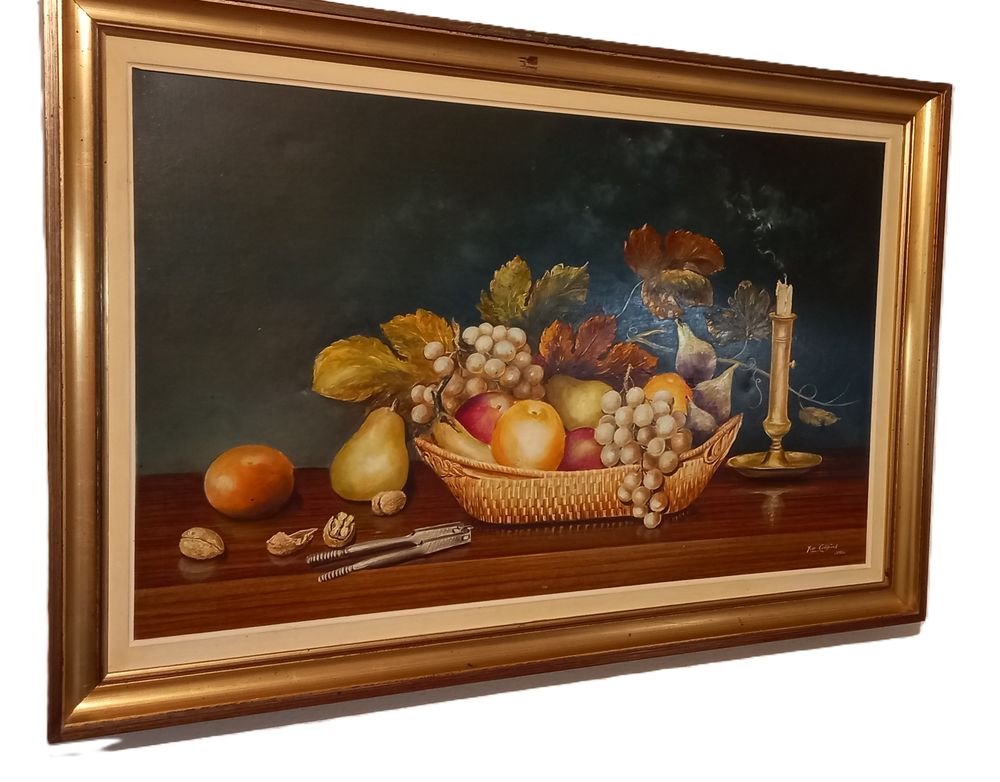 ?? Superbe Peinture Huile sur Toile - Nature Morte (1981) Décoration