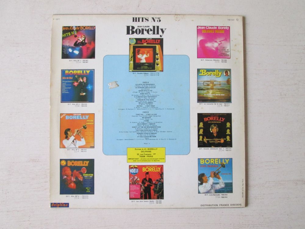 Jean-Claude Borelly Hits n&deg;5 CD et vinyles