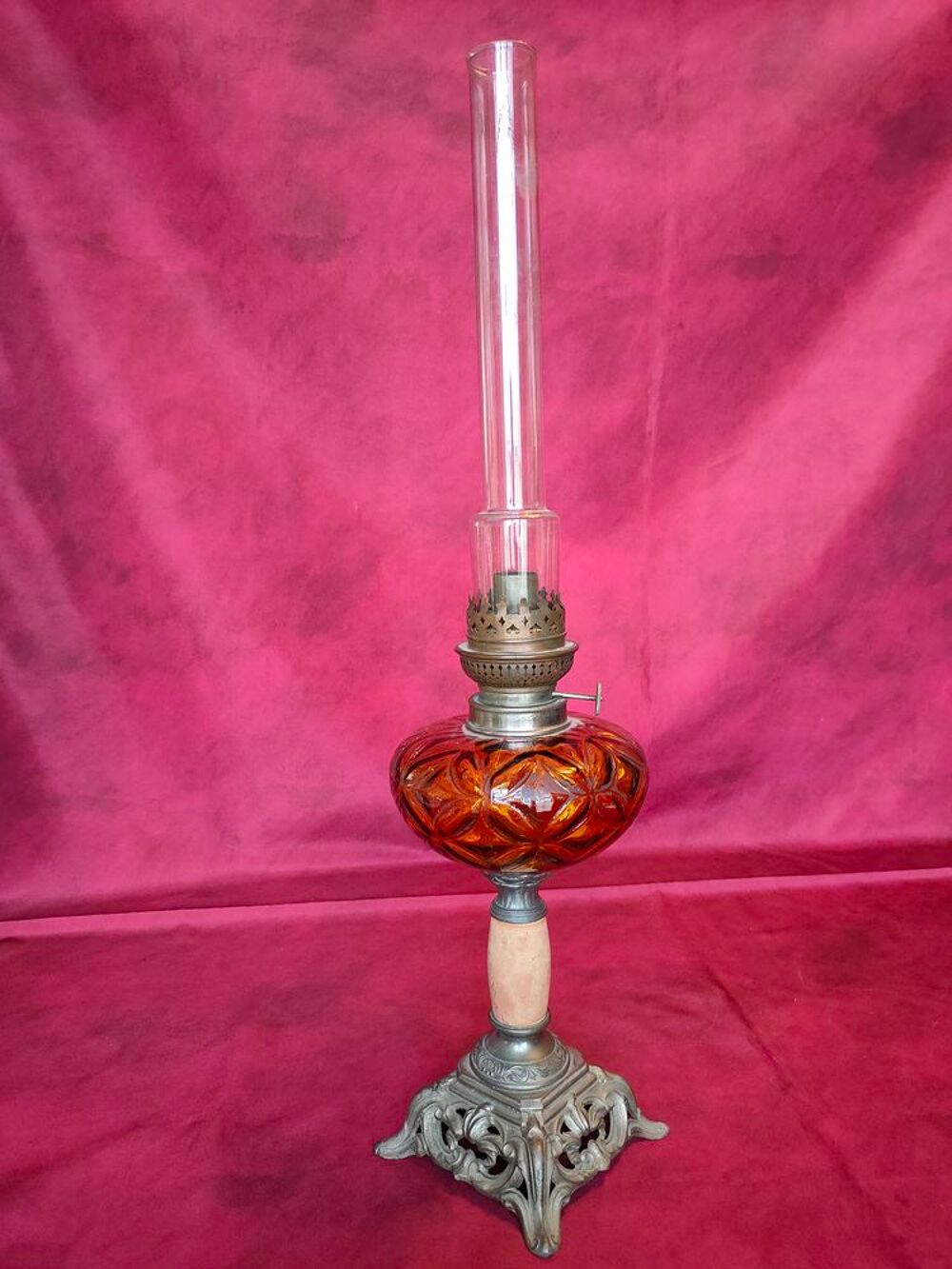 Ancienne lampe &agrave; p&eacute;trole hauteur 62 cm (n&deg;4) Décoration