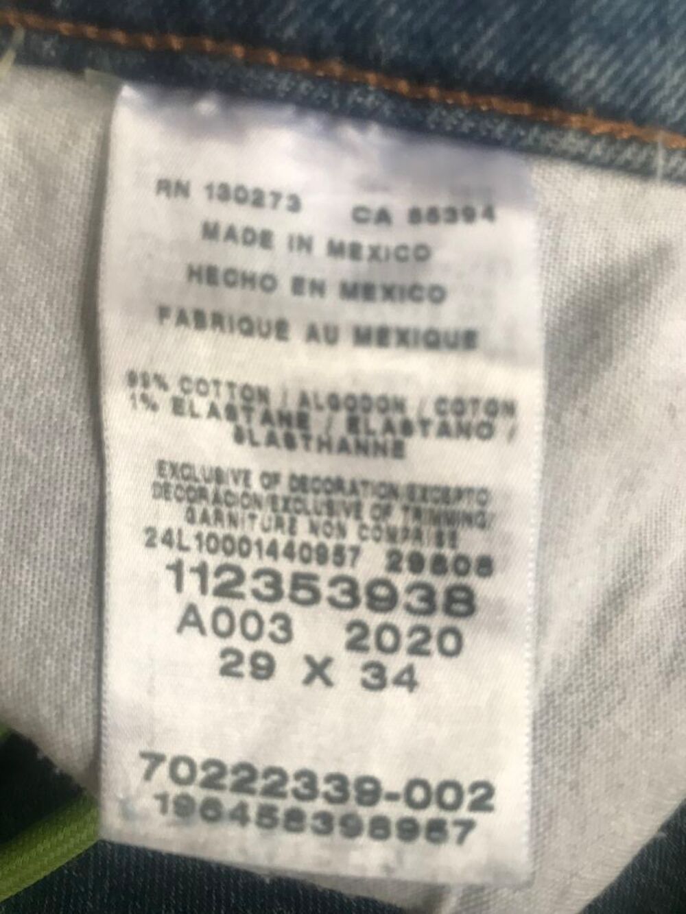 LEE Jeans ORIGINAL !! 29 x 34 ( taille am&eacute;ricaine ! ) V�tements