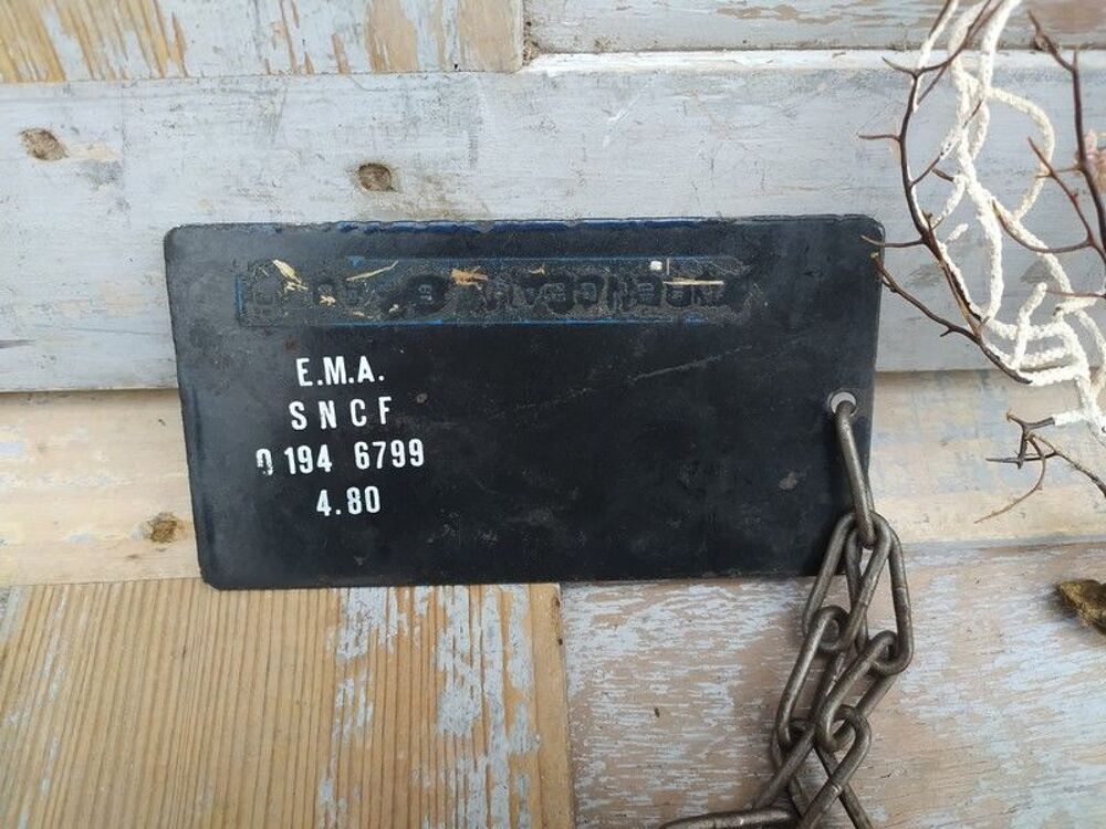 Ancienne Plaque &Eacute;maill&eacute;e SNCF Travail sur la Ligne 