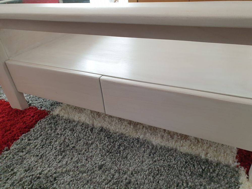 TABLE BASSE CARR&Eacute;E BOIS ET VERRE Meubles