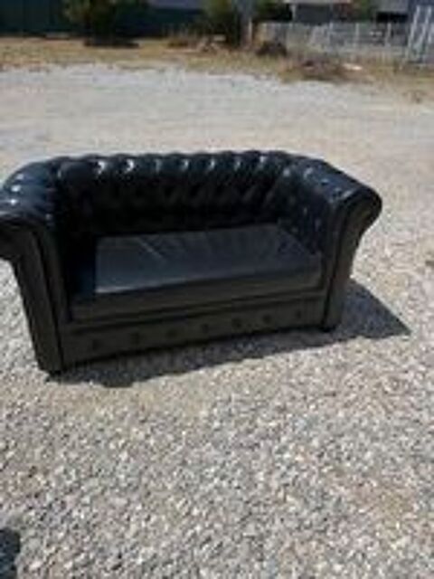   Canapés 2 Places & Fauteuils Style Chesterfield Noir 