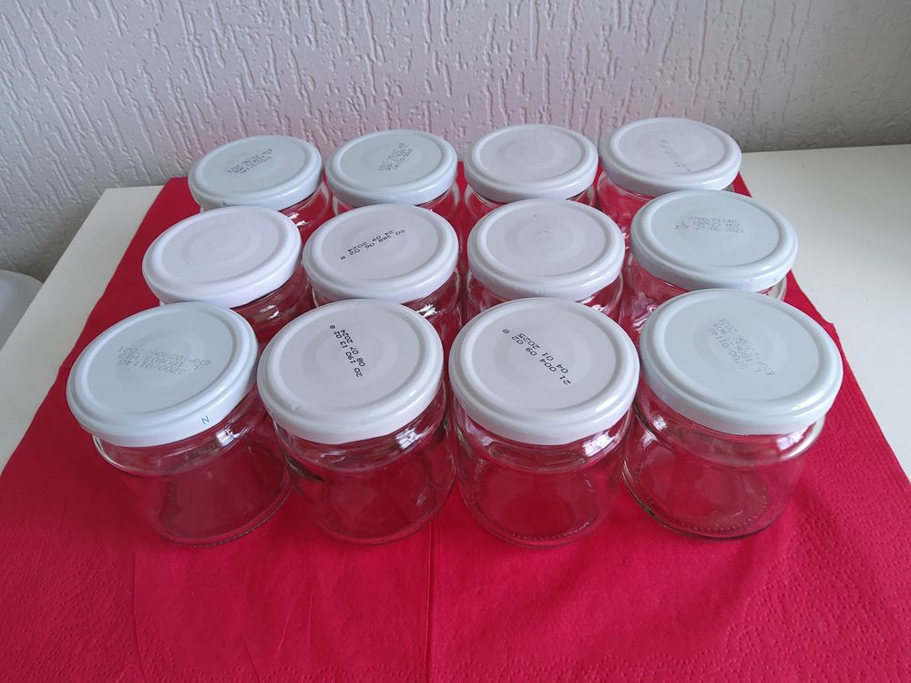 12 PETITS POTS en VERRE avec COUVERCLES Cuisine