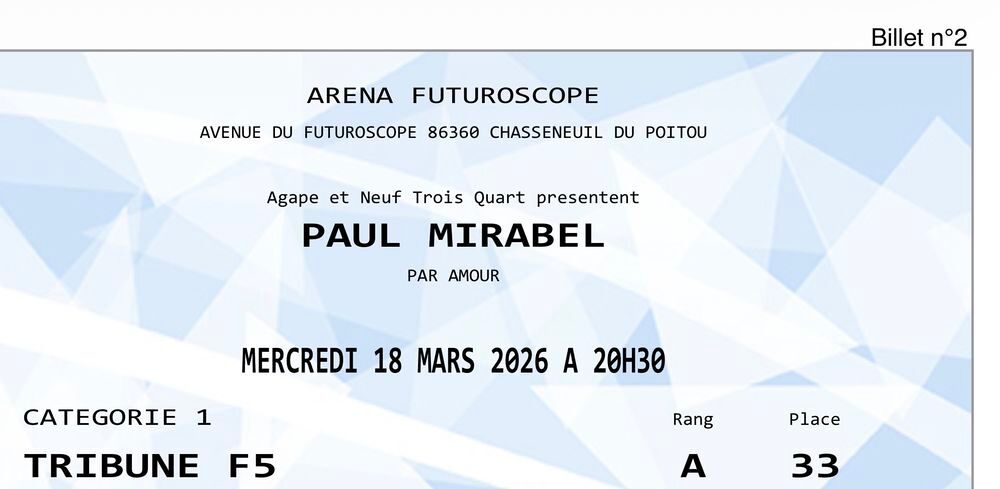 Paul Mirabel Poitiers 18/03 Billetterie