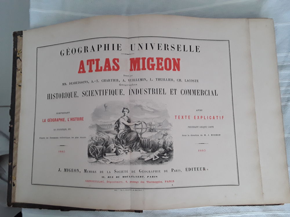 Atlas Migeon 1885 Livres et BD