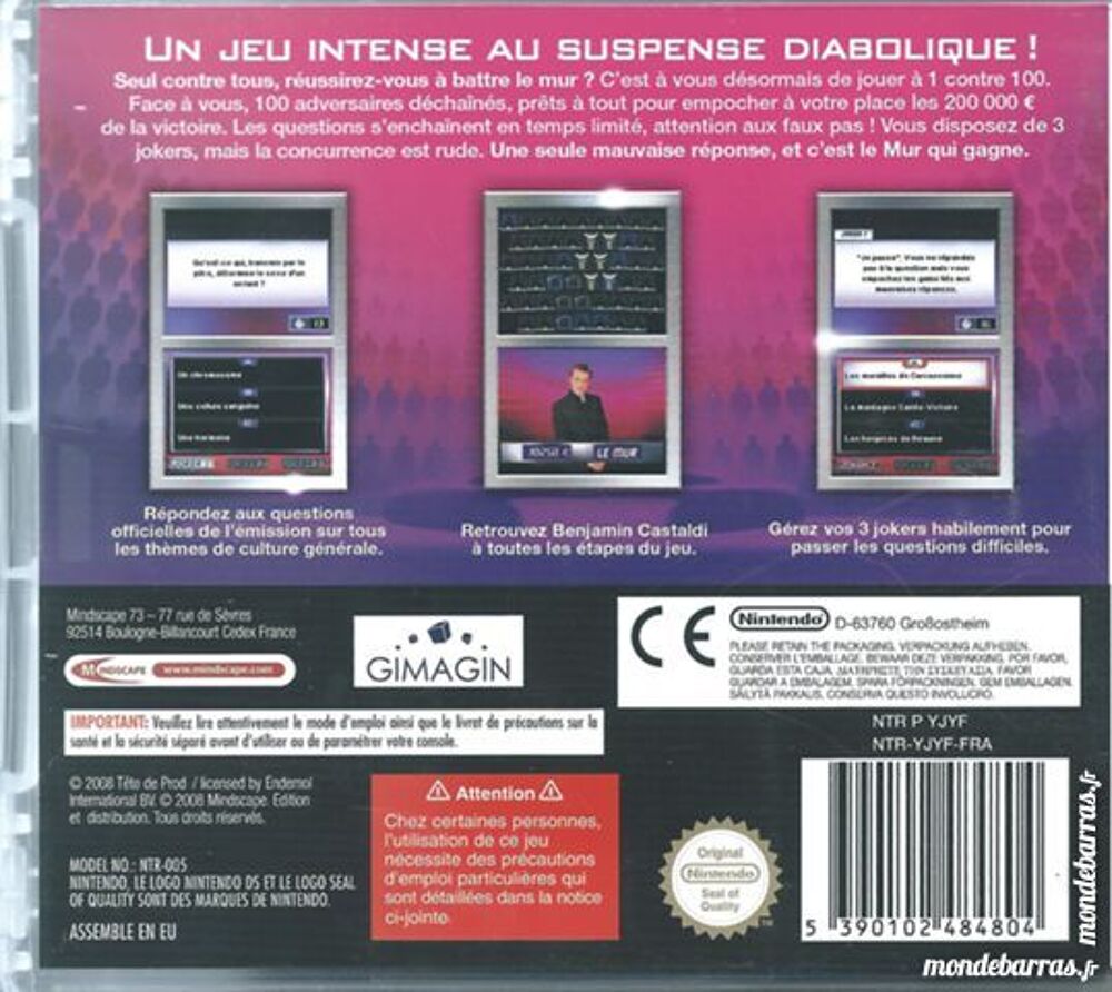Jeu Nintendo DS "Un contre cent" (26) Consoles et jeux vidéos