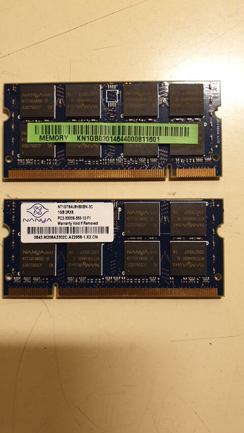 Mmoires pour ordinateur portable. 20 Vincennes (94)