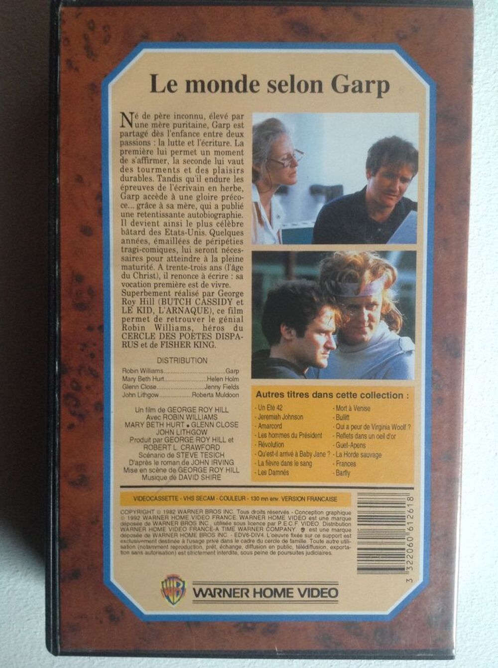 LE MONDE SELON GARP AVEC ROBIN WILLIAMS K7 VIDEO Envoi Possi DVD et blu-ray