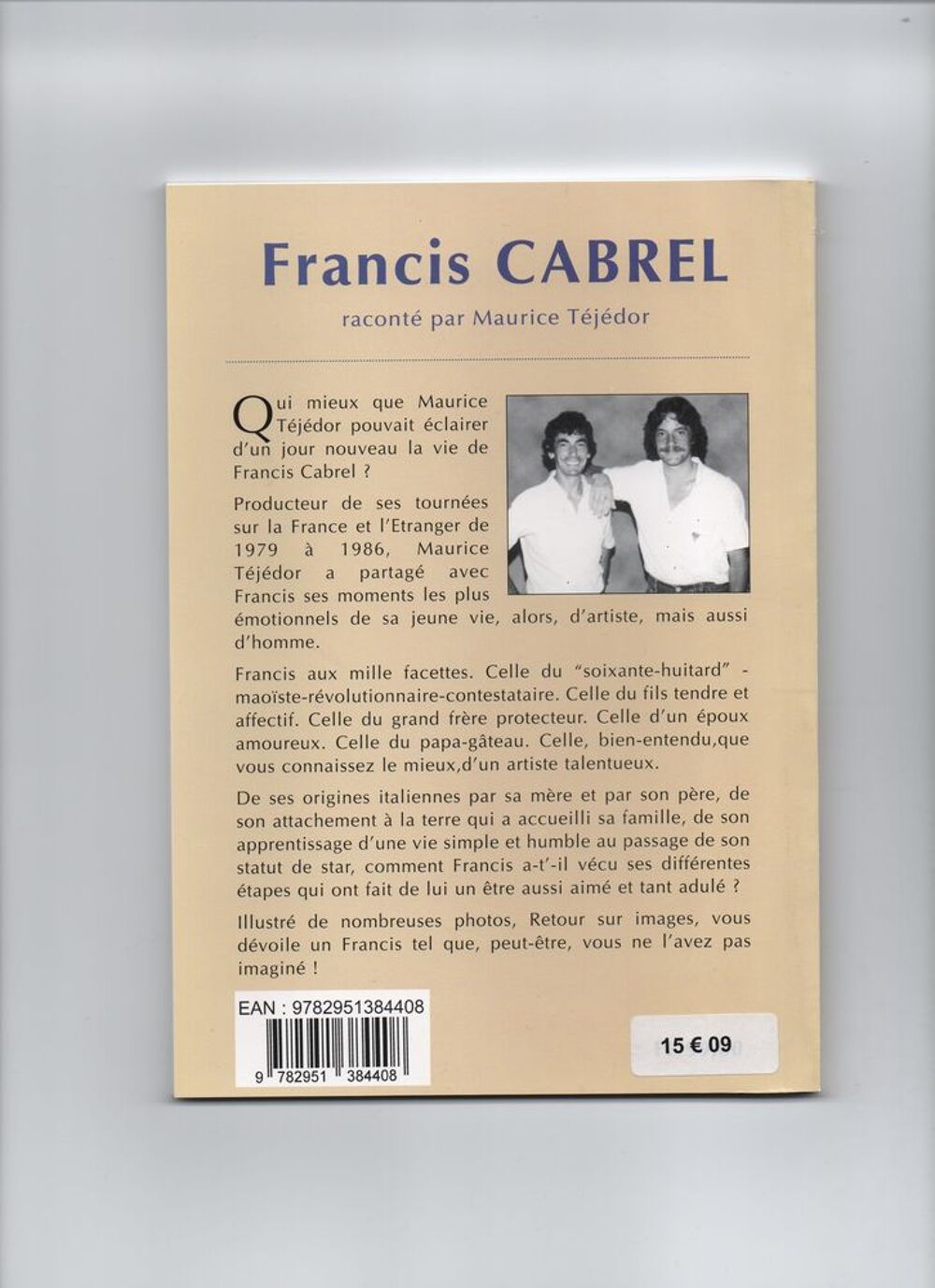 Livre Biographique "Retour sur images" de Francis Cabrel Livres et BD