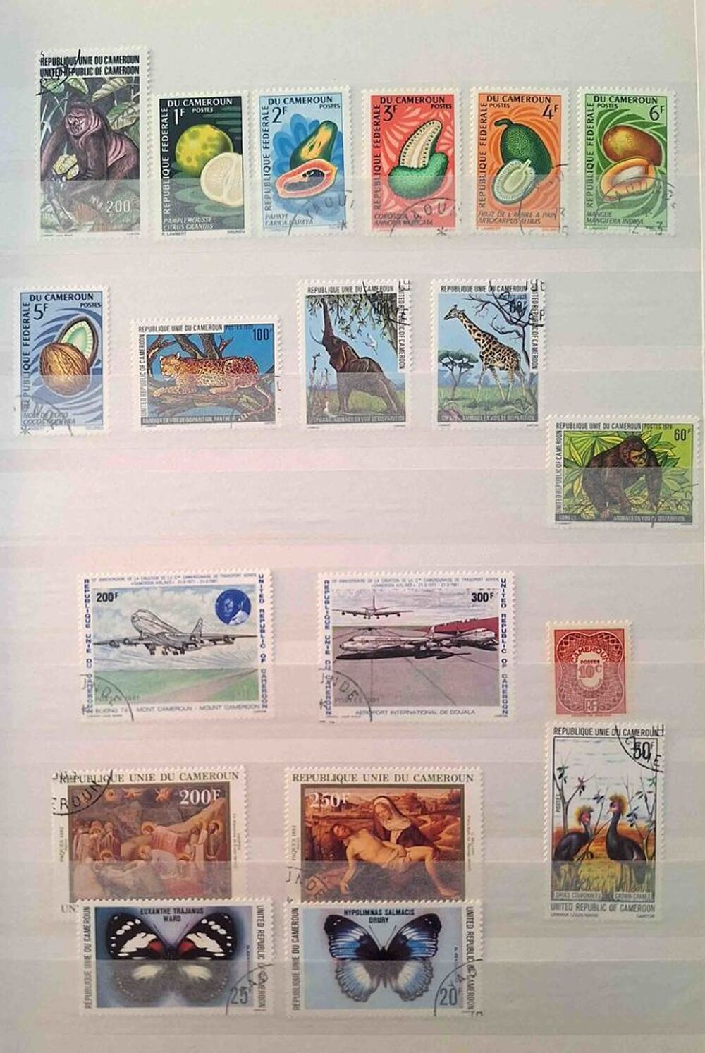 S&eacute;rie de timbres de collection du Cameroun A 