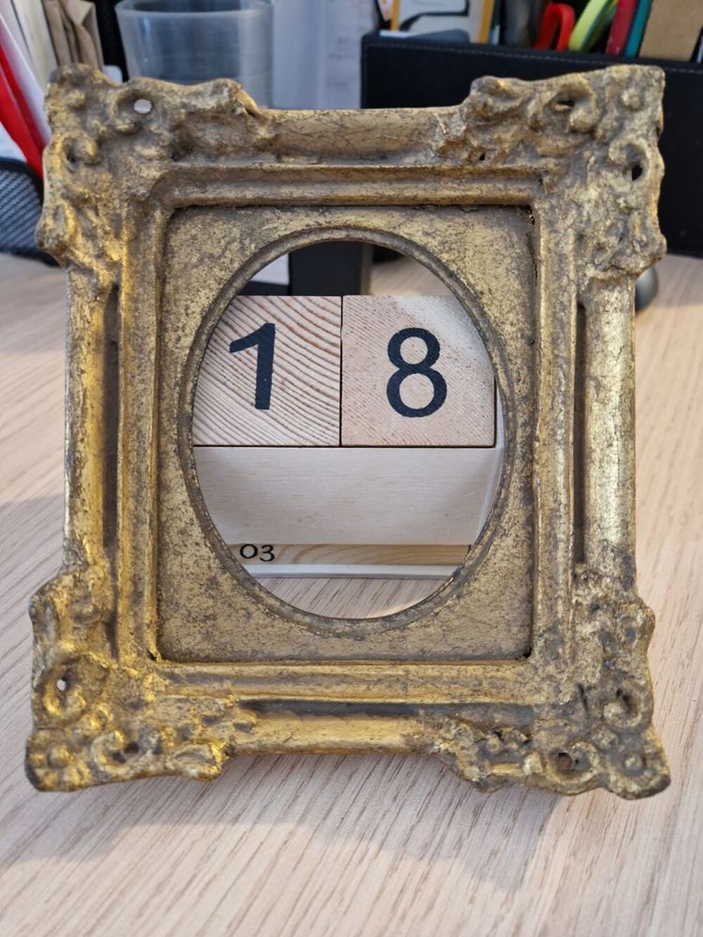 Cadre dor&eacute; pour miniature - milieu du XX&egrave;me Décoration