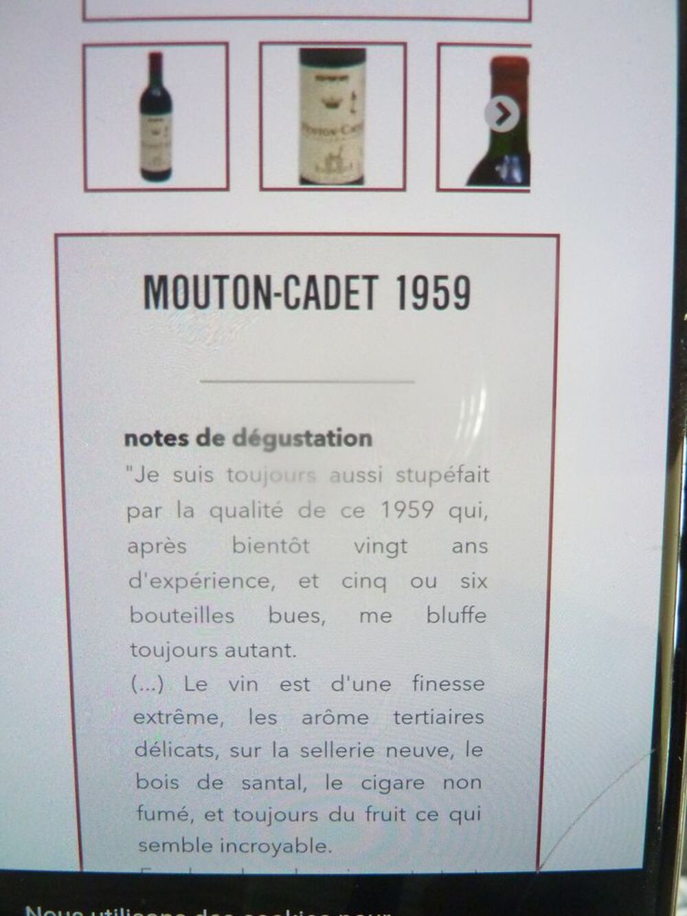 12 MOUTON-CADET Baron Philippe de Rothschild 1959 Cuisine