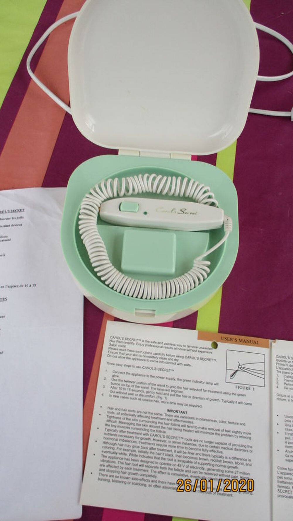 Epilateur Electrique CAROL'S SECRET. Electroménager