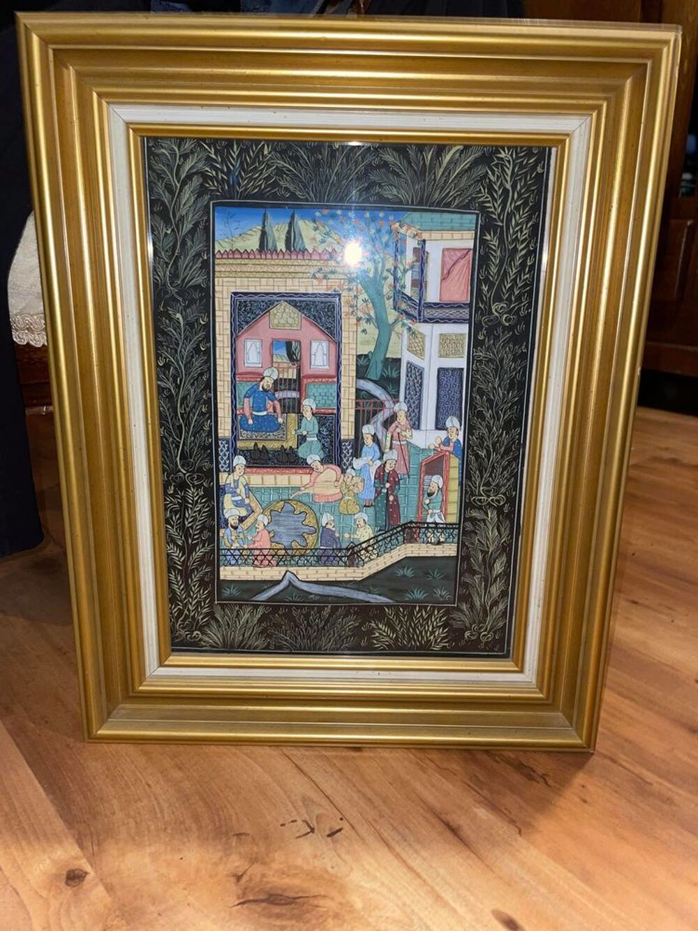 tableau indien en soie Décoration