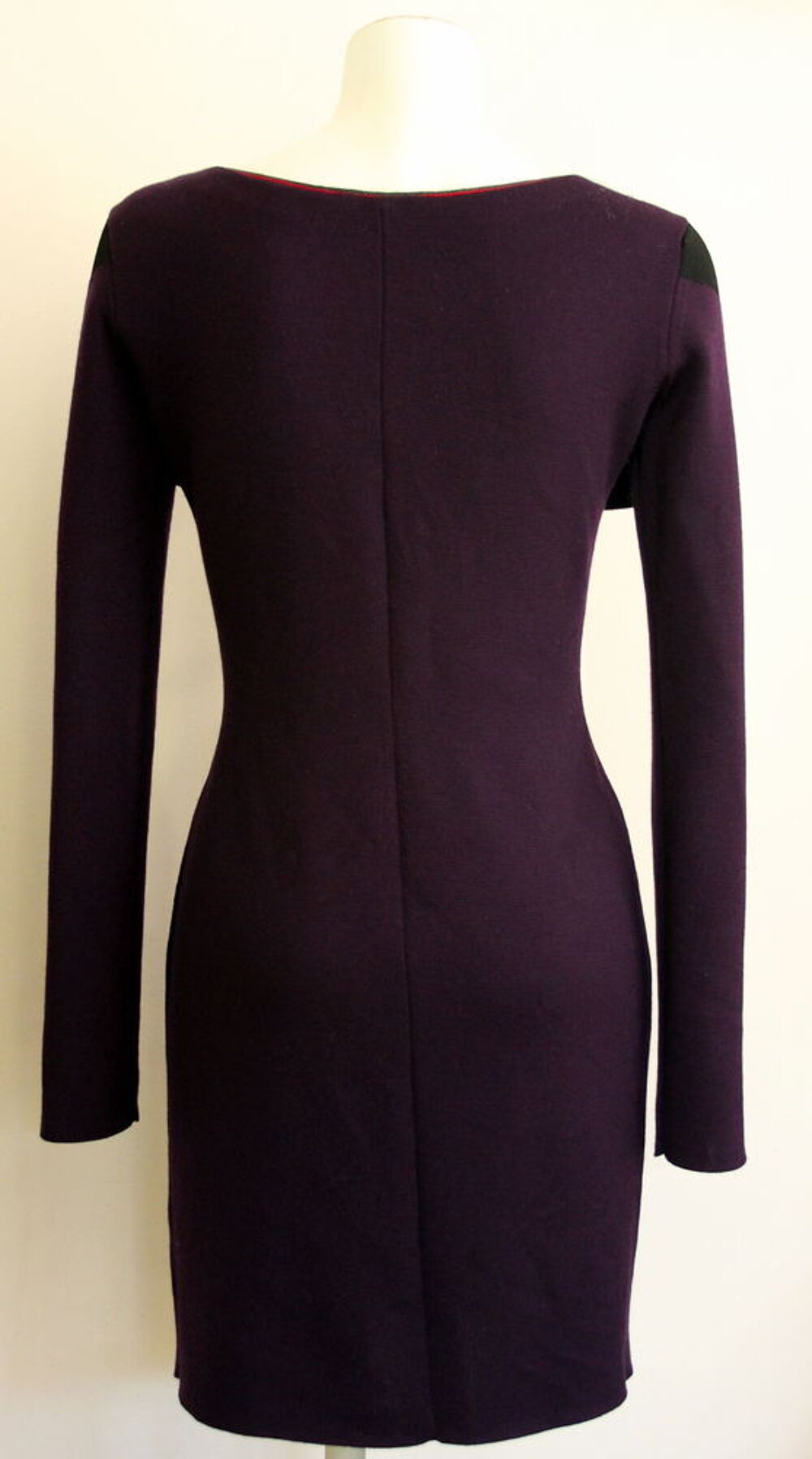 Robe maille violine et noir SONIA RYKIEL T.40. Vêtements