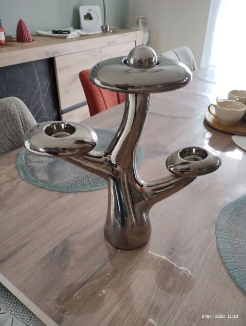 Porte bougie 3 branches chrom� 15 Mathay (25)