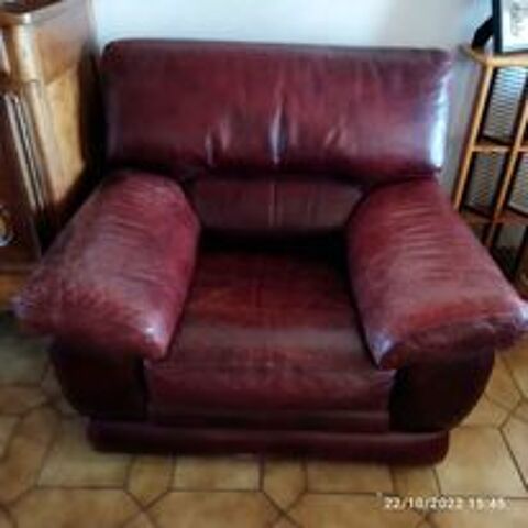 fauteuil en cuir bordeaux 100 Saint-tienne-du-Bois (01)