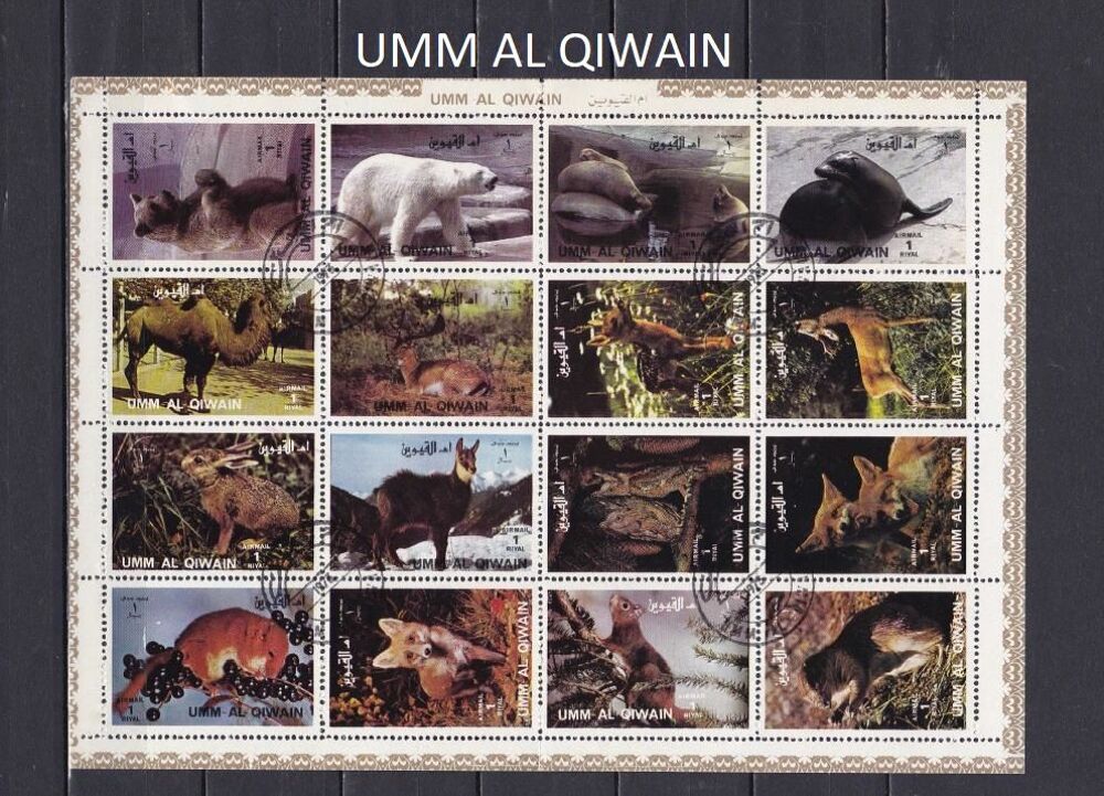 bloc d'UMM AL QIWAIN avec des ANIMAUX (lot 2) 