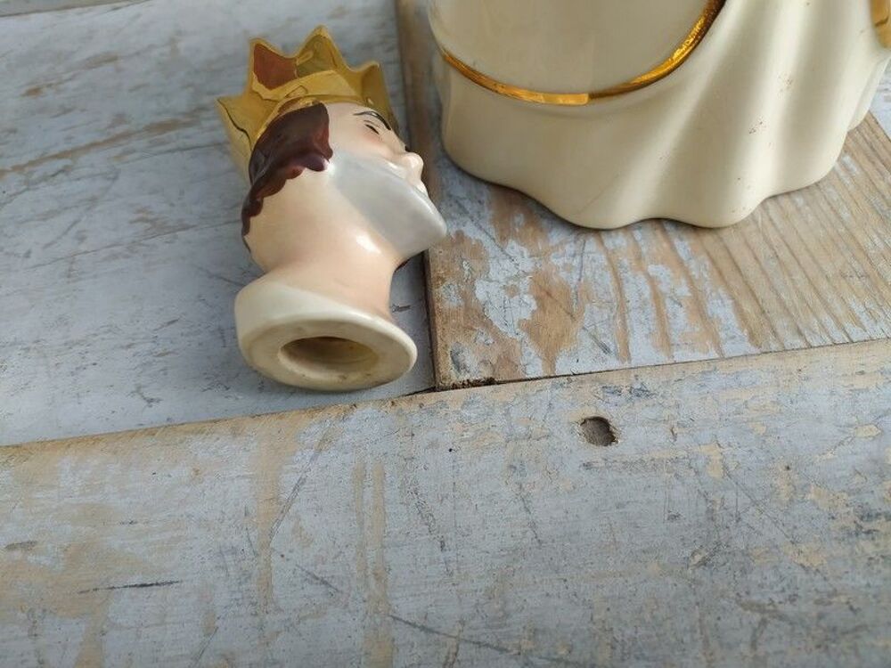 Bouteille Sujet Roi de Coeur Flacon Liqueur Porcelaine Décoration