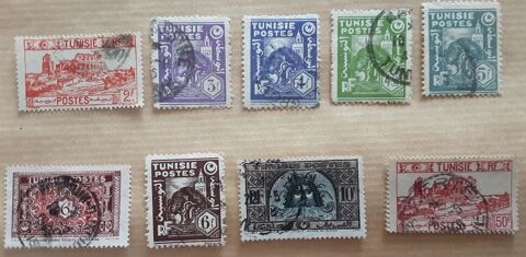 9 timbres à collection  TUNISIE 2 Pontoise (95)