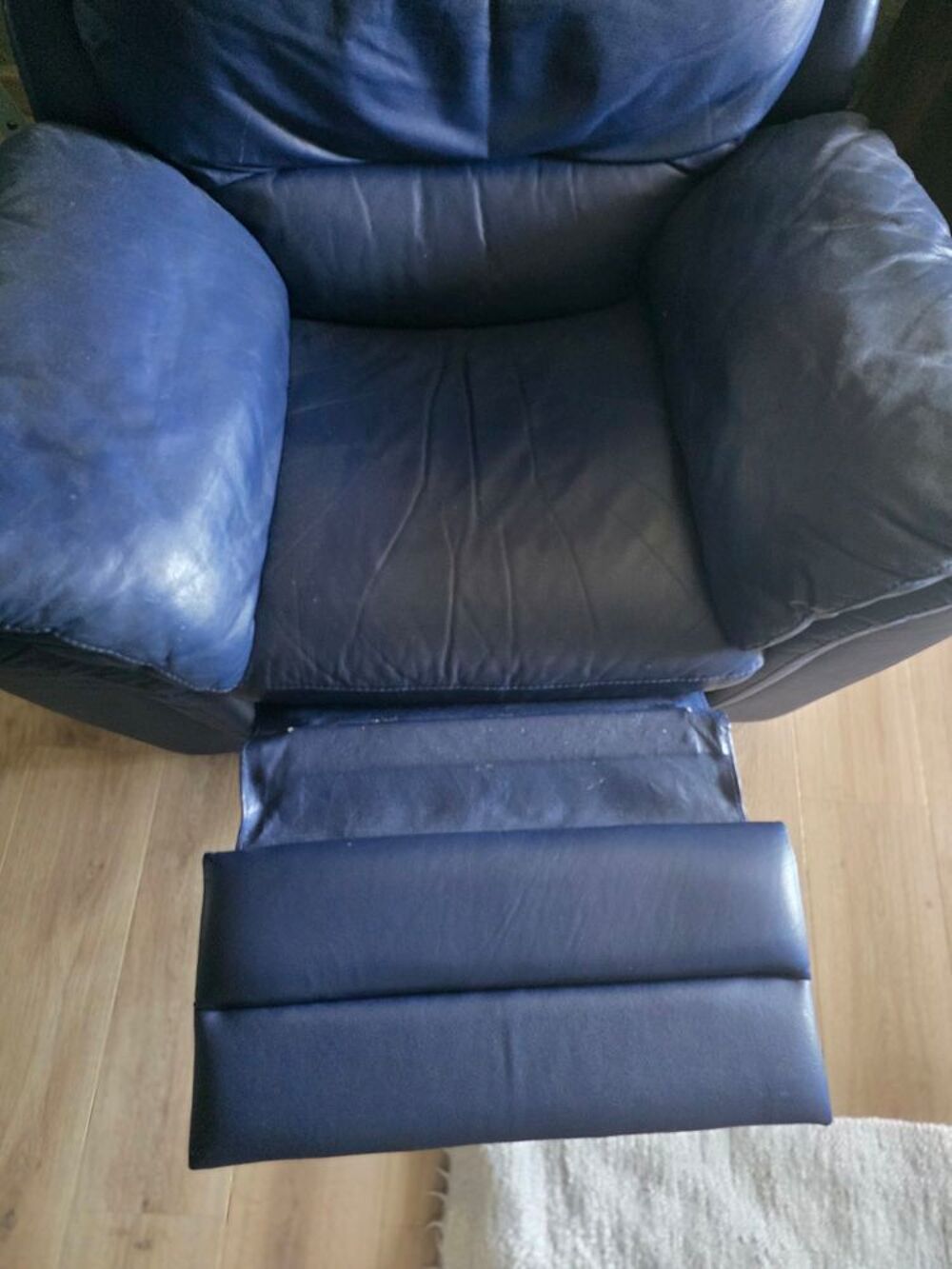Fauteuil relaxation cuir bleu Meubles