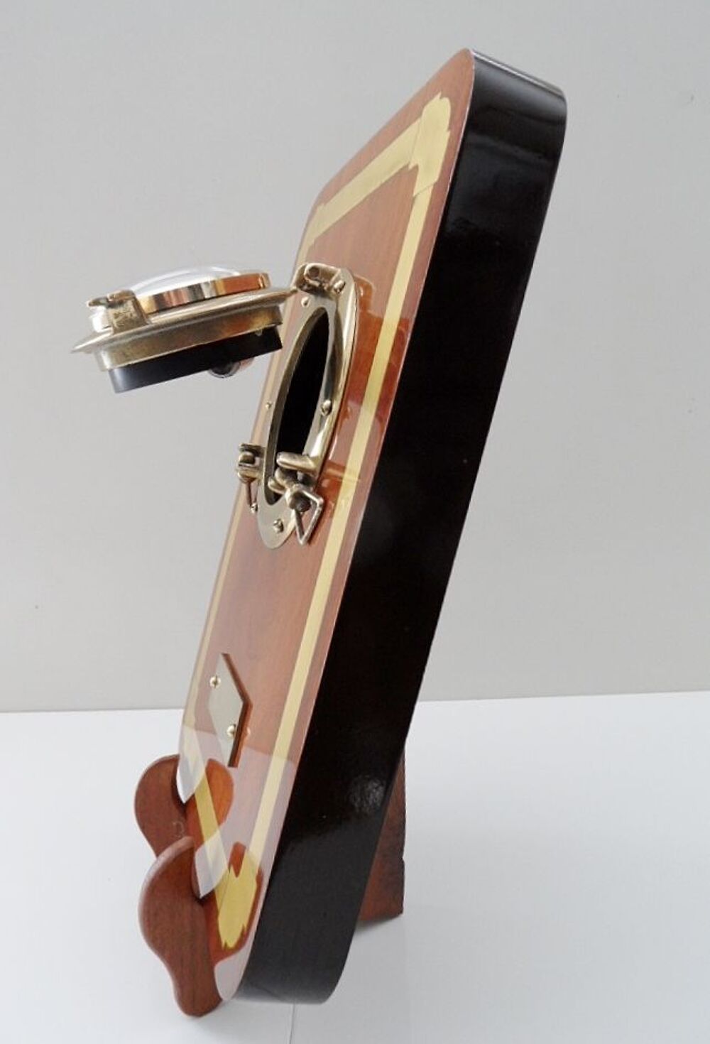 ART DECORATIF MARINE HUBLOT BRONZE PENDULE SCHOLER swiss D�coration