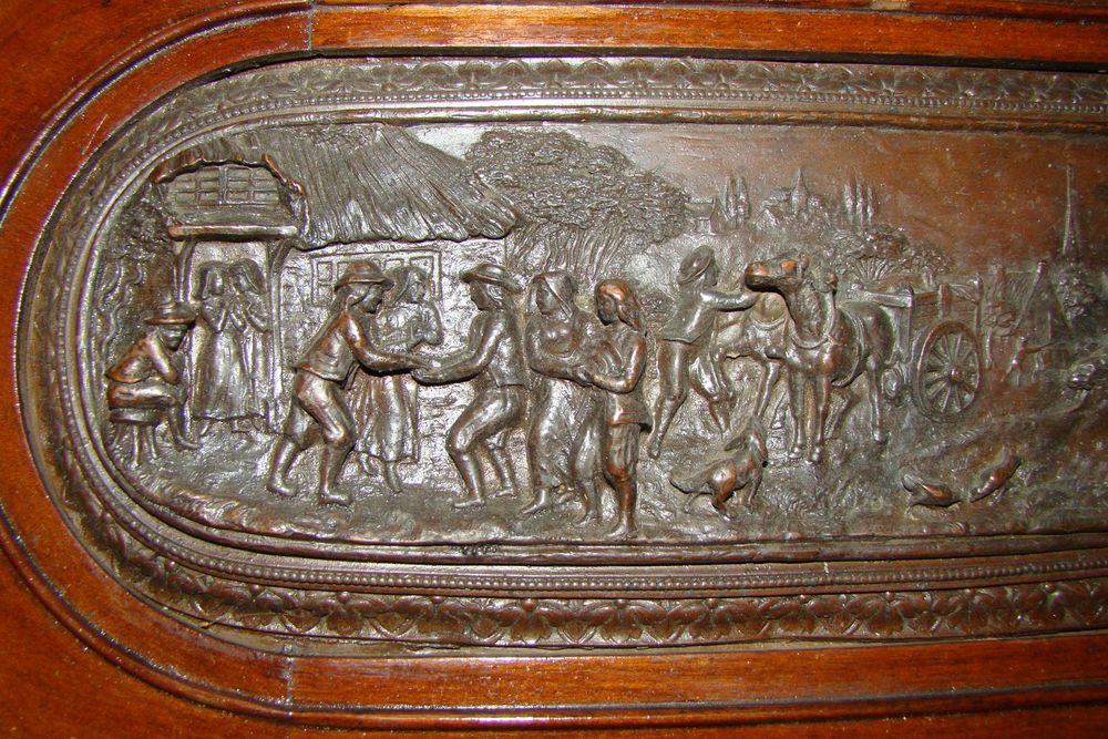 Tableau ancien bas-relief en cuivre XIX&egrave;me Décoration