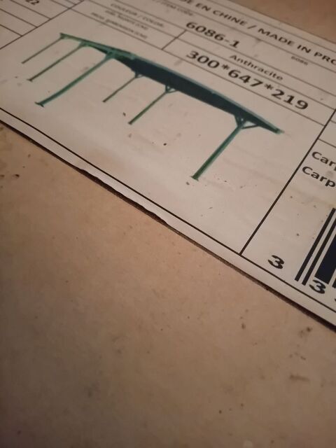 carport aluminium entracite dim.300x647x219 1200 Saint-Martin-de-Rib�rac (24)