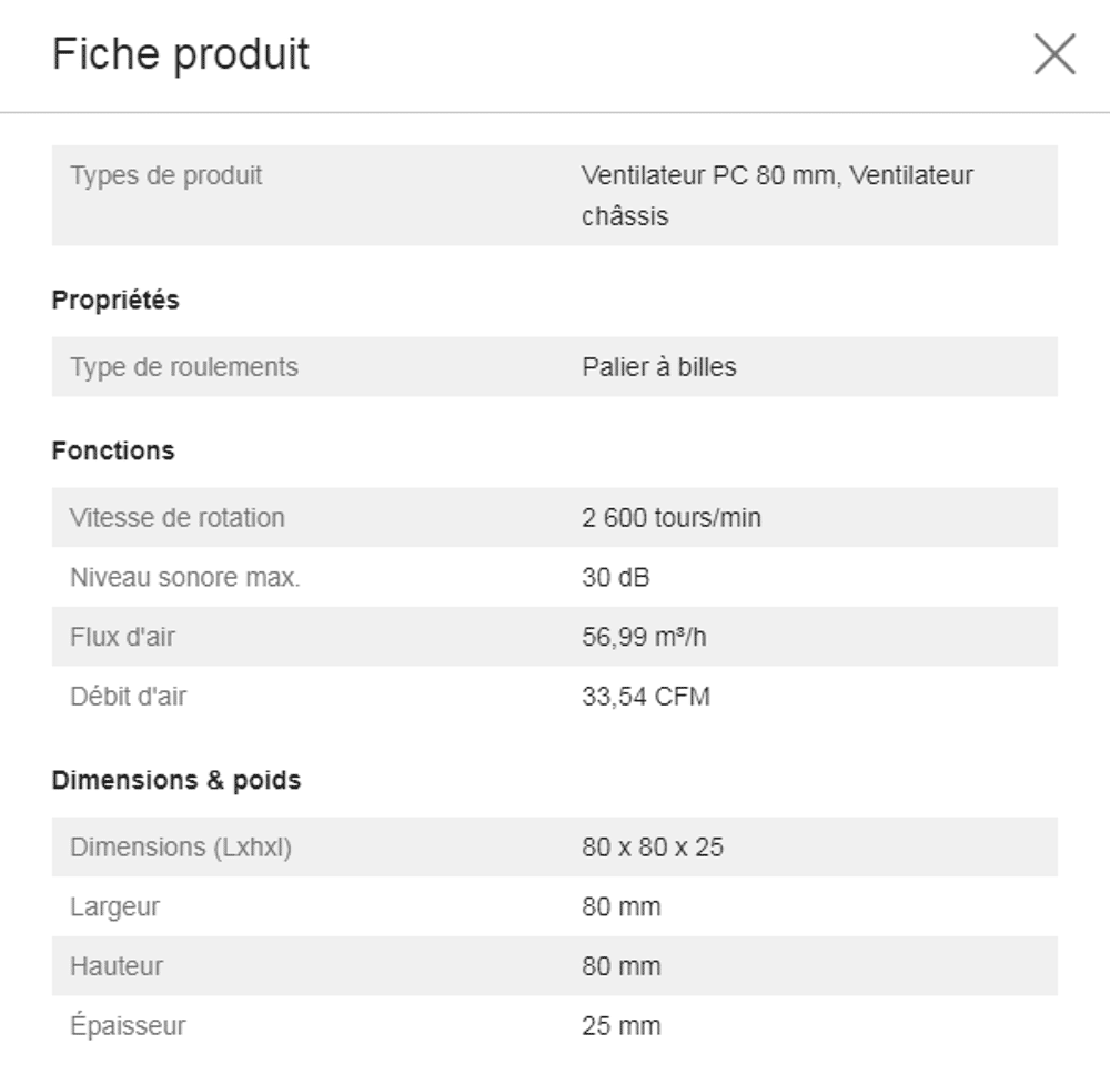 Ventilateur boitier PC Antec PRO 80mm Matériel informatique
