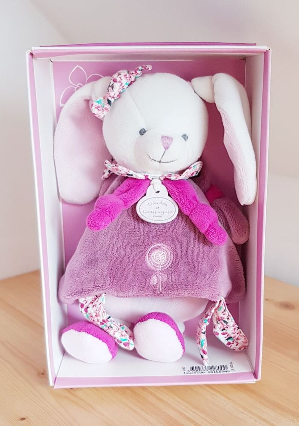 Hochet Cerise lapin rose - Doudou et Compagnie Jeux / jouets