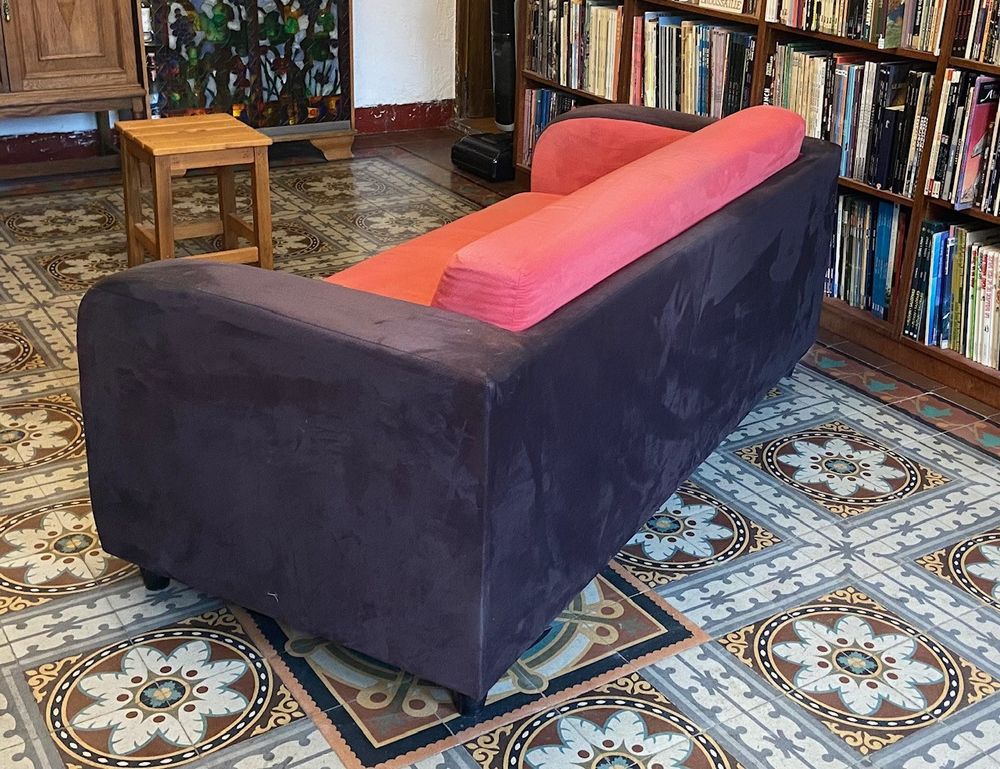 &agrave; donner Canap&eacute;-lit en tissu rouge et noir Meubles
