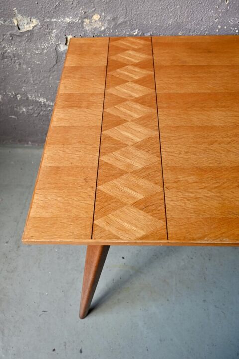 Table bistrot à rallonge vintage pieds compas ancienne bois 550 Wintzenheim (68)