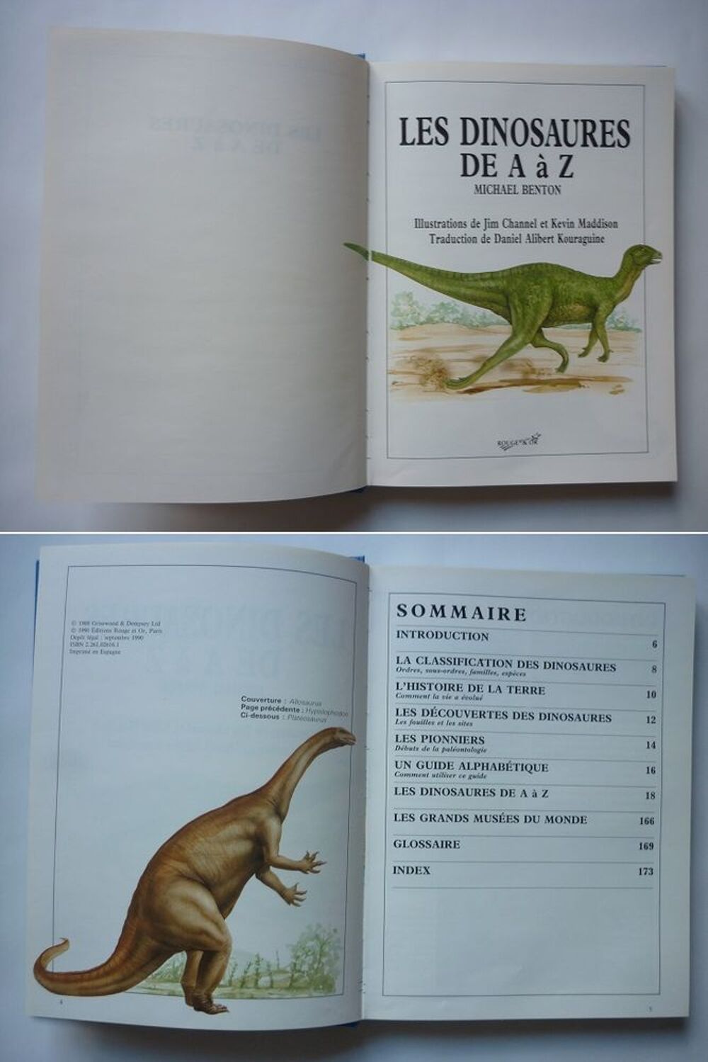 LES DINOSAURES DE A &agrave; Z Michael Benton (&Eacute;dit. ROUGE OR 1990) Livres et BD