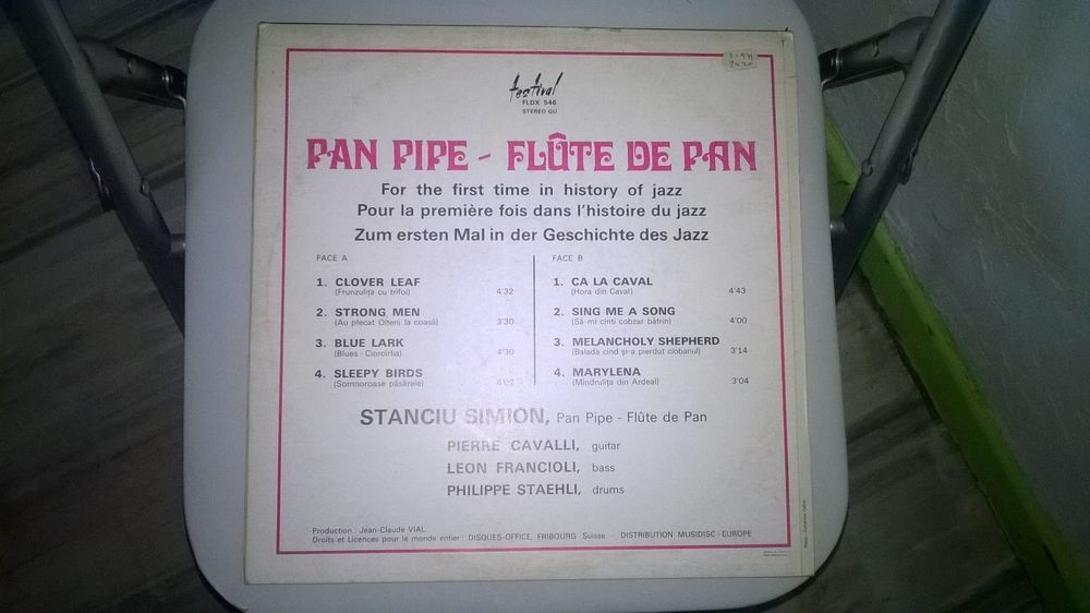 Vinyle Flute De Pan En Jazz 
Stanciu Simion
1971
CD et vinyles