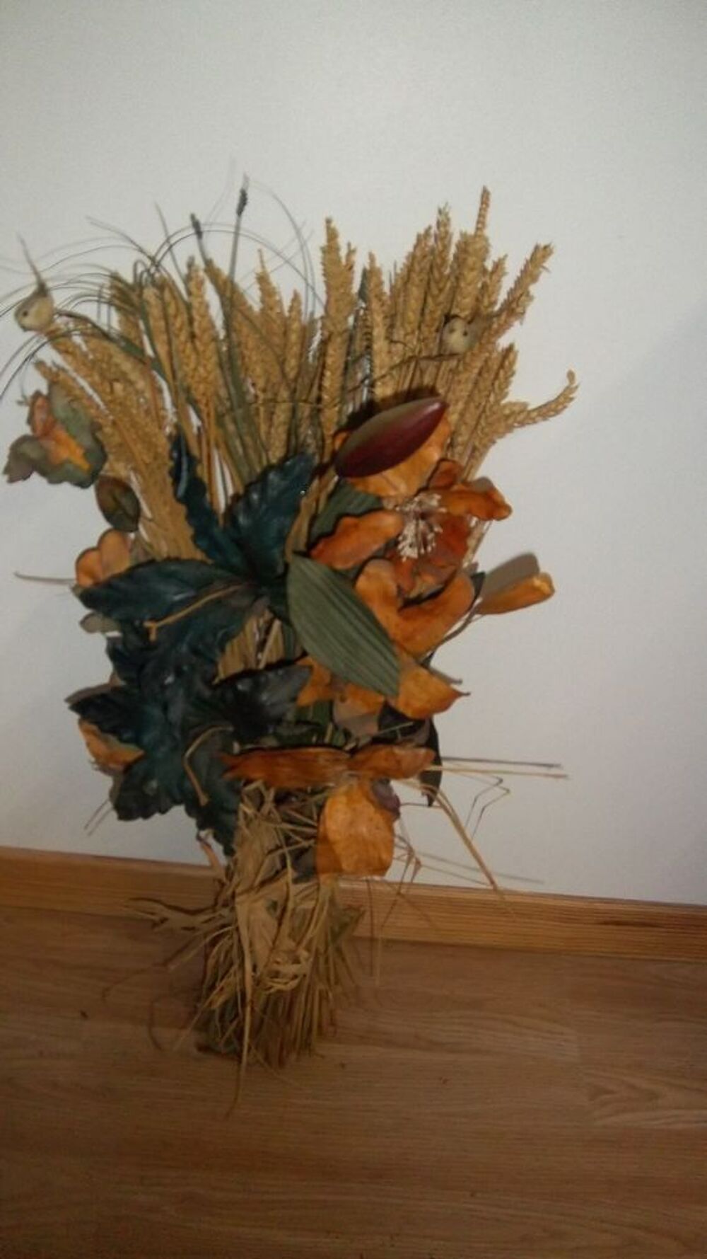 Bouquet d'&eacute;pis de bl&eacute; et fleurs plastique Décoration