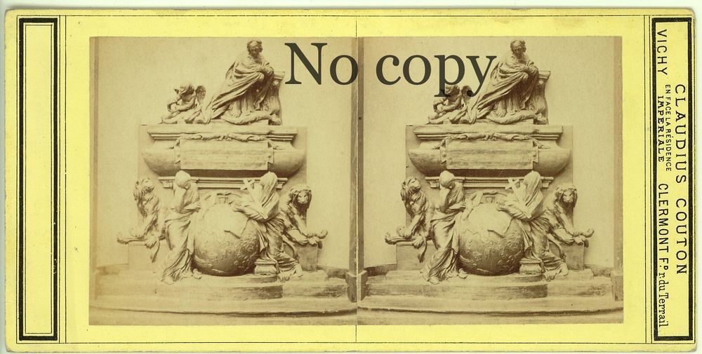 Photo St&eacute;r&eacute;o Mausol&eacute;e du Cardinal de Fleury Louvre ca1880 