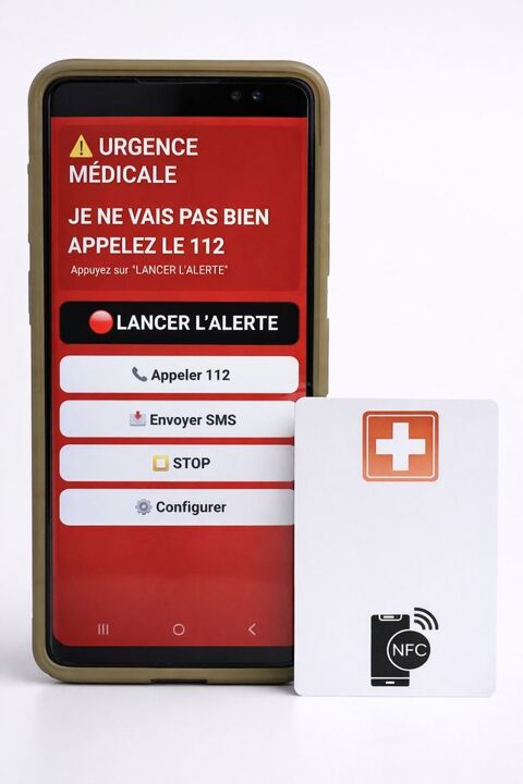 Carte NFC ? Alerte sonore + SMS vers 2 proches 0 91940 Les ulis
