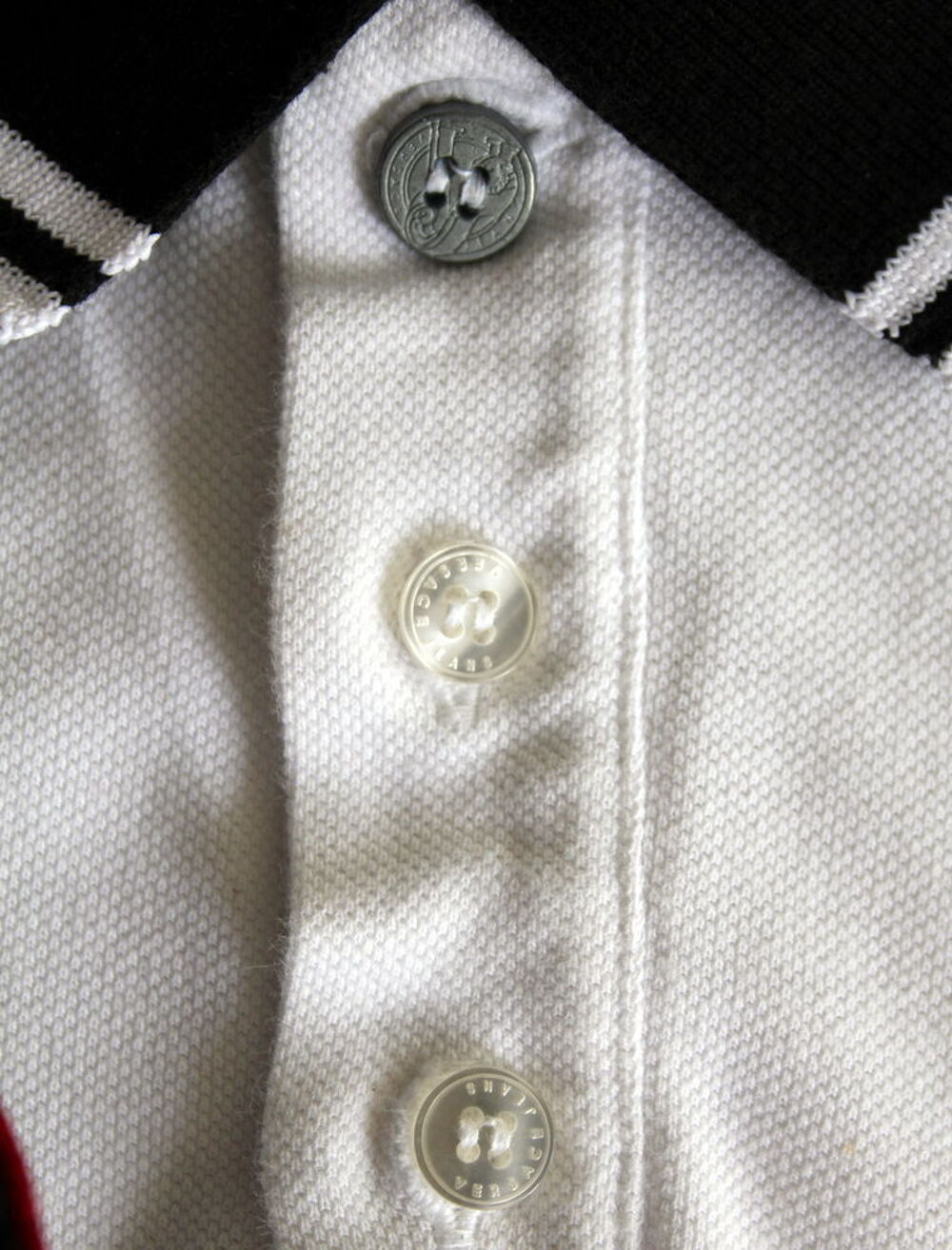 Polo blanc &amp; noir VERSACE T.M Vêtements